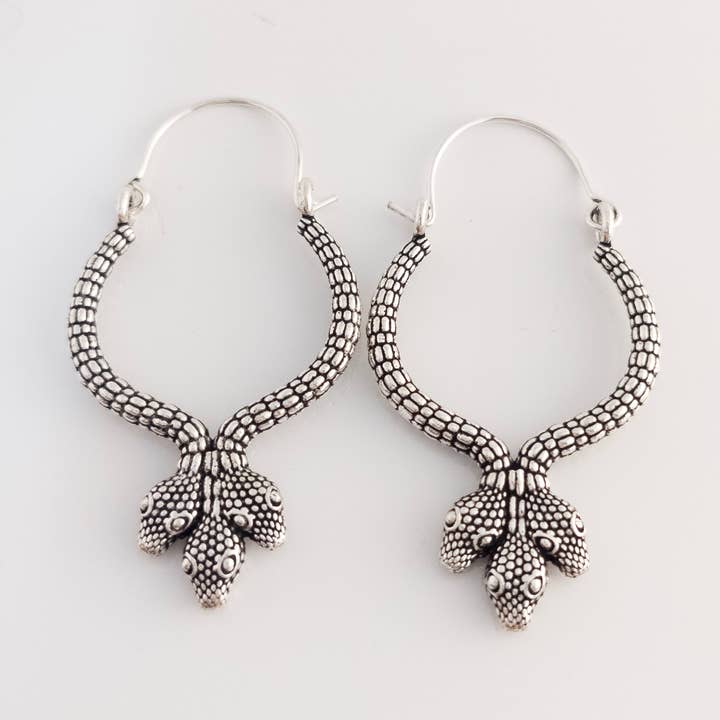 Snake Earrings, Golden and Silver for wholesale by Tenzing Collections