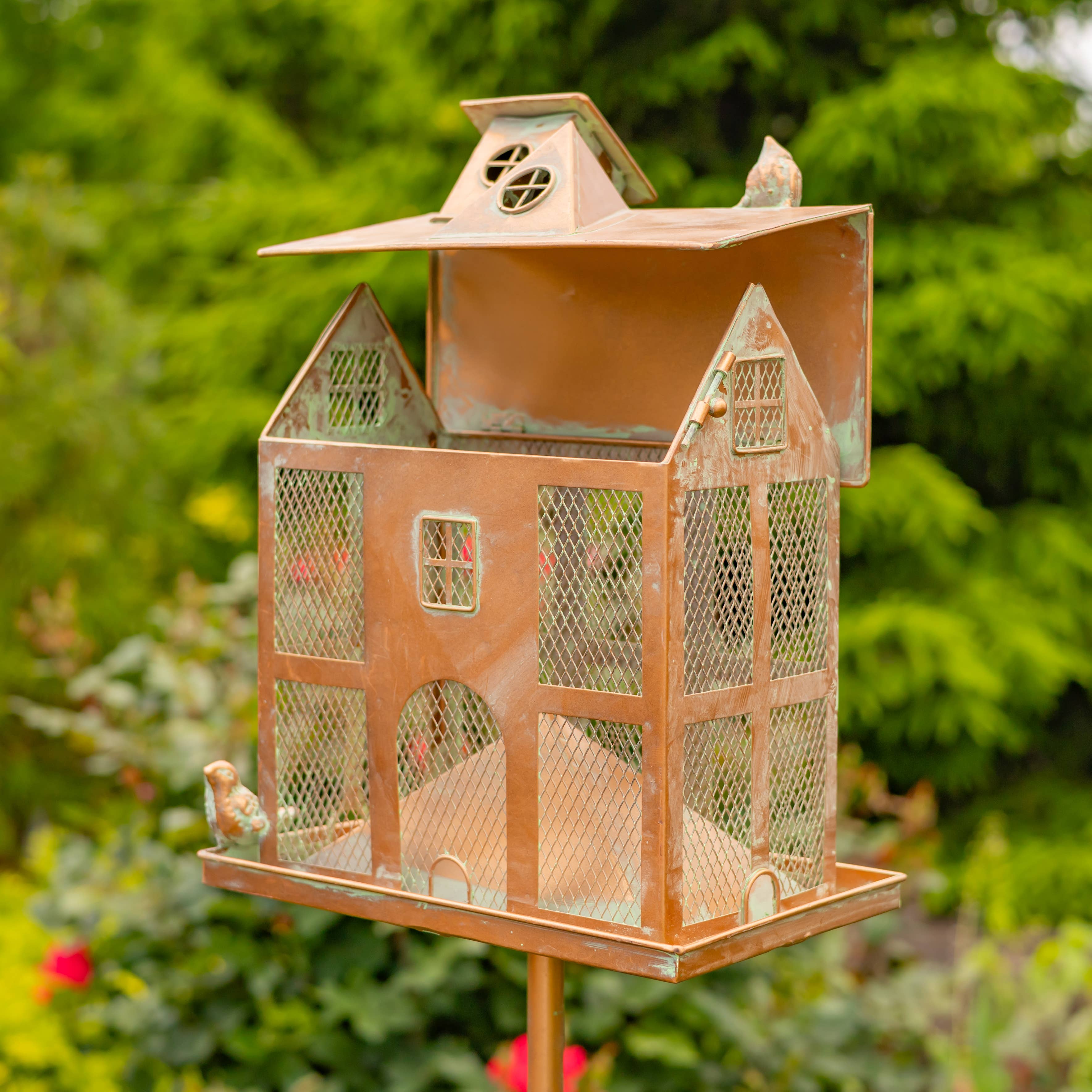 Zaer Ltd. International - Vente Mangeoires pour oiseaux - Piquet de jardin en fonte pour mangeoire à oiseaux « Ivyland » de 85 po3