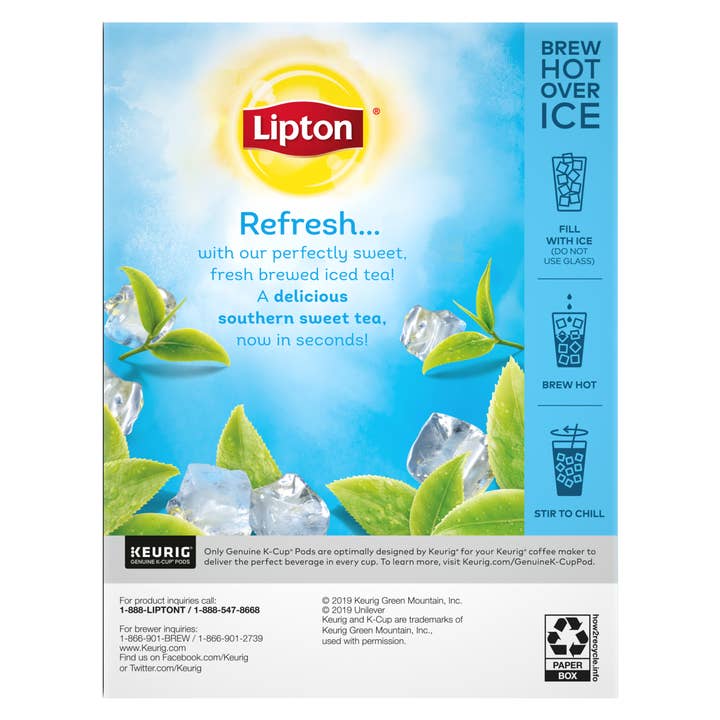Lipton & TAZO - Wholesale Iced Tea - Lipton Iced Tea K-Cups, Southern Sweet Black Tea, 24 Count