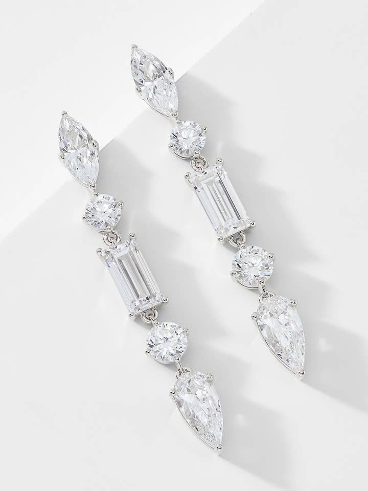 INVITATION ONLY MULTI CZ LINEAR EARRINGS for wholesale by NADRI