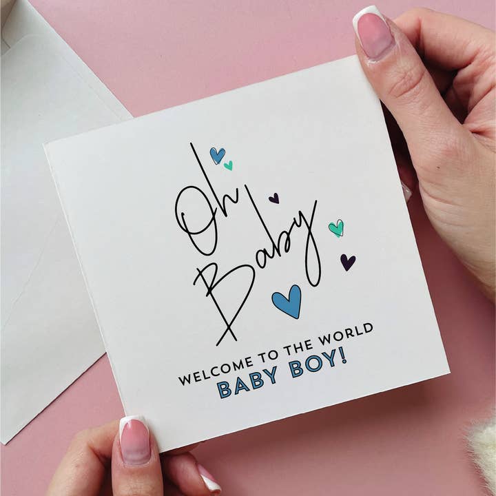 Oh bébé nouvelle carte pour garçon pour la vente par Alphabet Studios