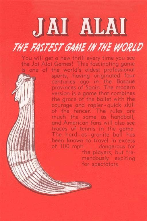Found Image Press - Wholesale Postcard - Postcard OL-247 Jai Alai Poster0
