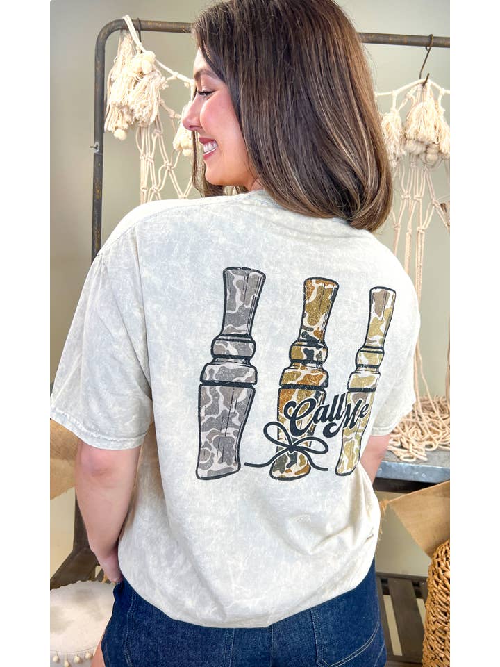 Sugar Stitch - Wholesale T-Shirt - Women's - Call me Duck Calls Mineral Washed Graphic Shirt4