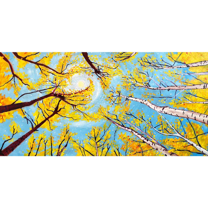 Autumn Birch Trees in Alaska Print, Alaskan Artist, Nature for wholesale by Real Art Is Better