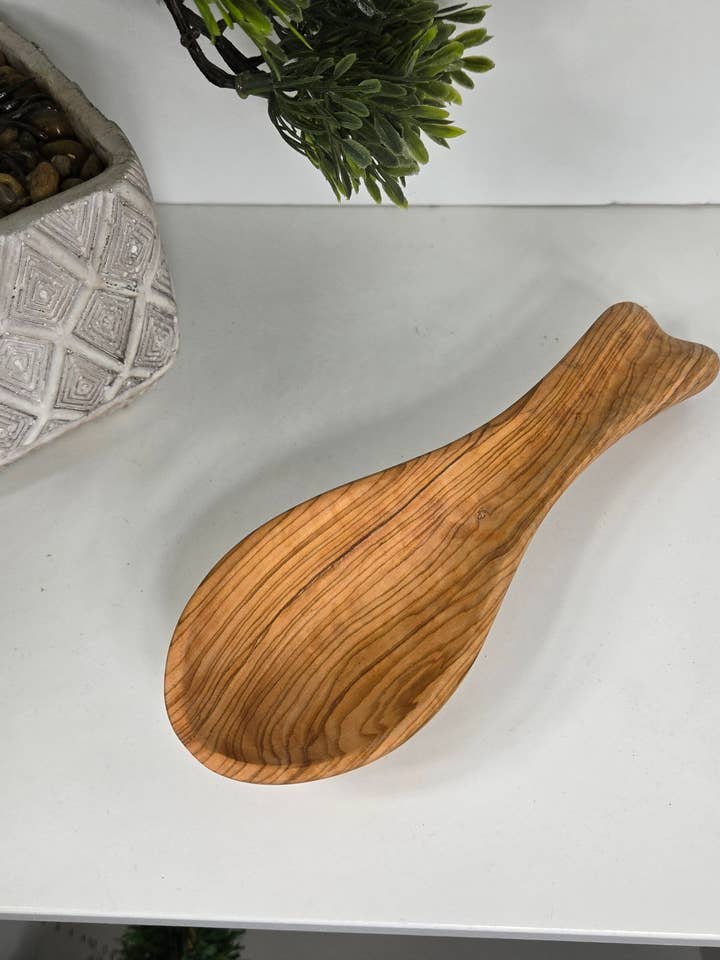Olive Wood Spoon Rest for wholesale by Holyland Artisans