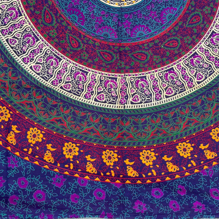 Lungta Imports - Wholesale Tapestry/Textile - Floral Mandala Tapestry Wall Decor Beach Throw 80X50 Inches17