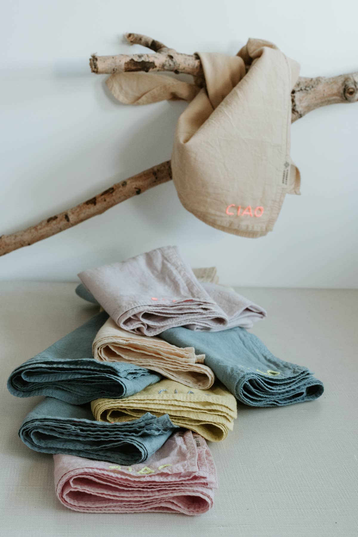 Eloise et moi - Wholesale Bandana - Women's - Hand embroidered organic cotton bandana - CIAO bandana8