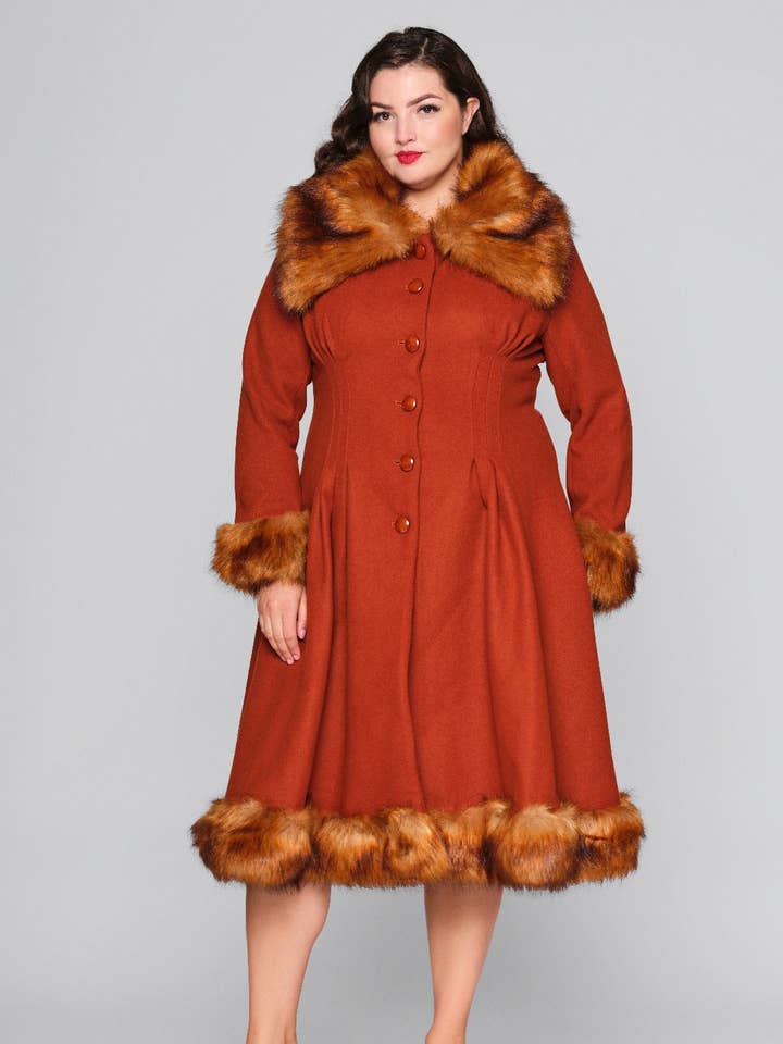 Pearl Coat Burnt Orange for wholesale by Lindy Bop / Econotrom S.L.