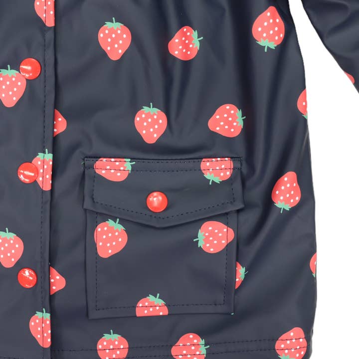 Korango Australia - Wholesale Raincoat - Kids - Strawberry Raincoat Navy