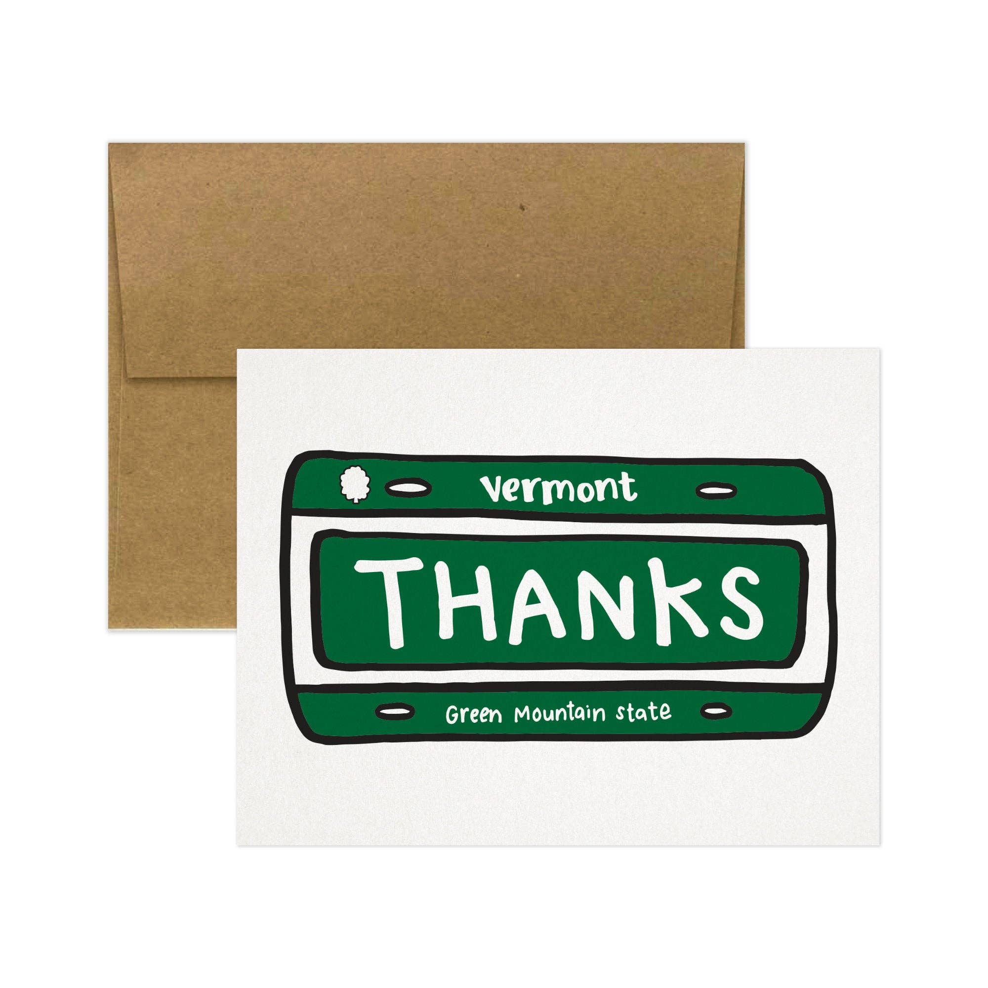 Tiny Gang Designs - Wholesale Thank You Card - Vermont License Plate, Thank You Card. Vermont Card.1