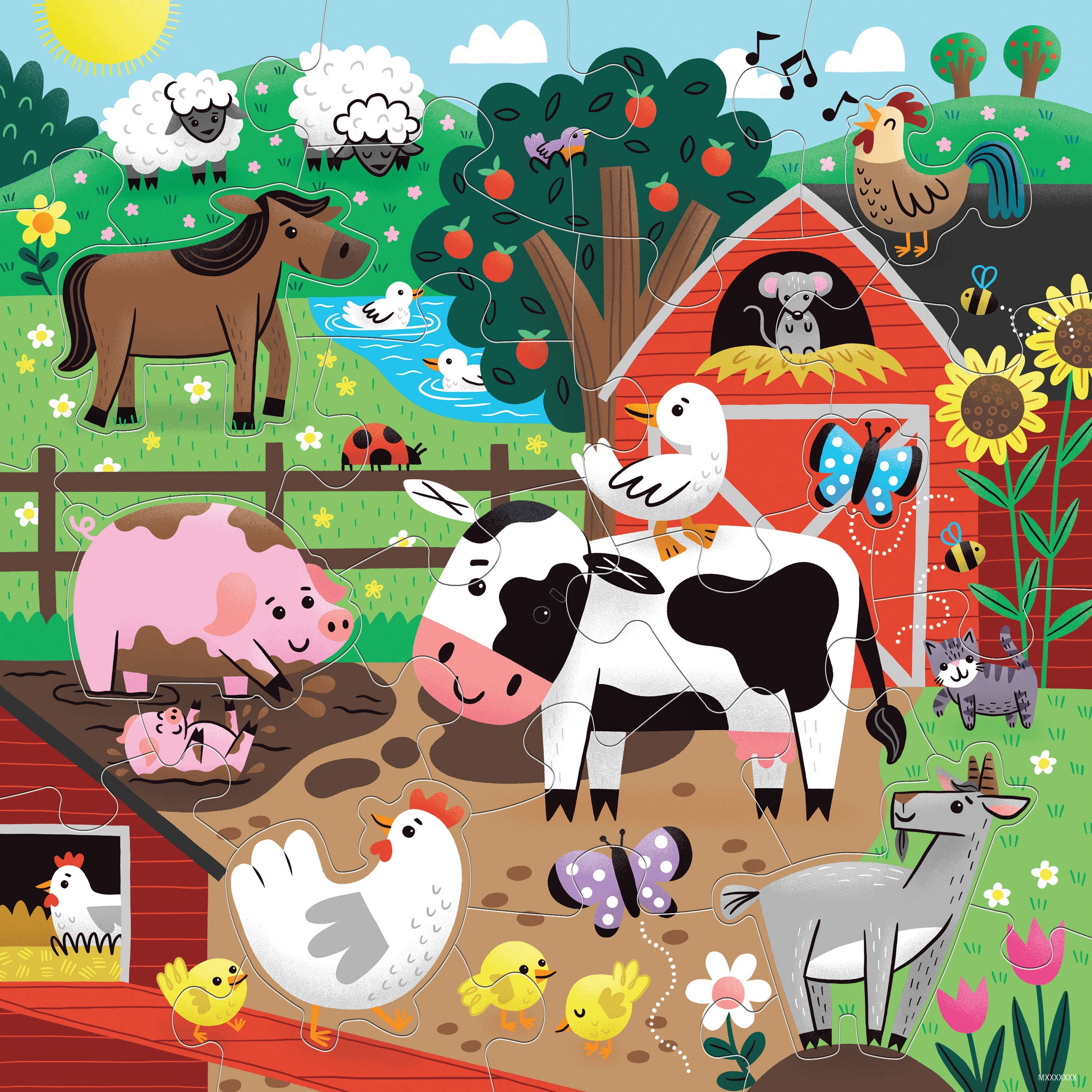 Chronicle Books - Wholesale Puzzle - Kids - Farm Friends 25 Piece Floor Puzzle with Shaped Pieces1