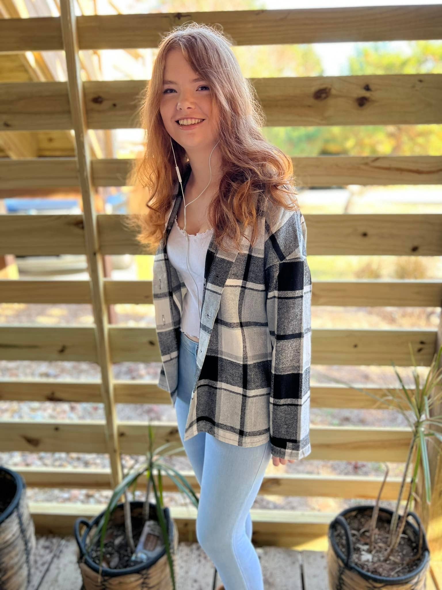 OBX Prep - Vente Veste-chemise – femme - Veste en flanelle à carreaux de marque OBX en noir et rose6