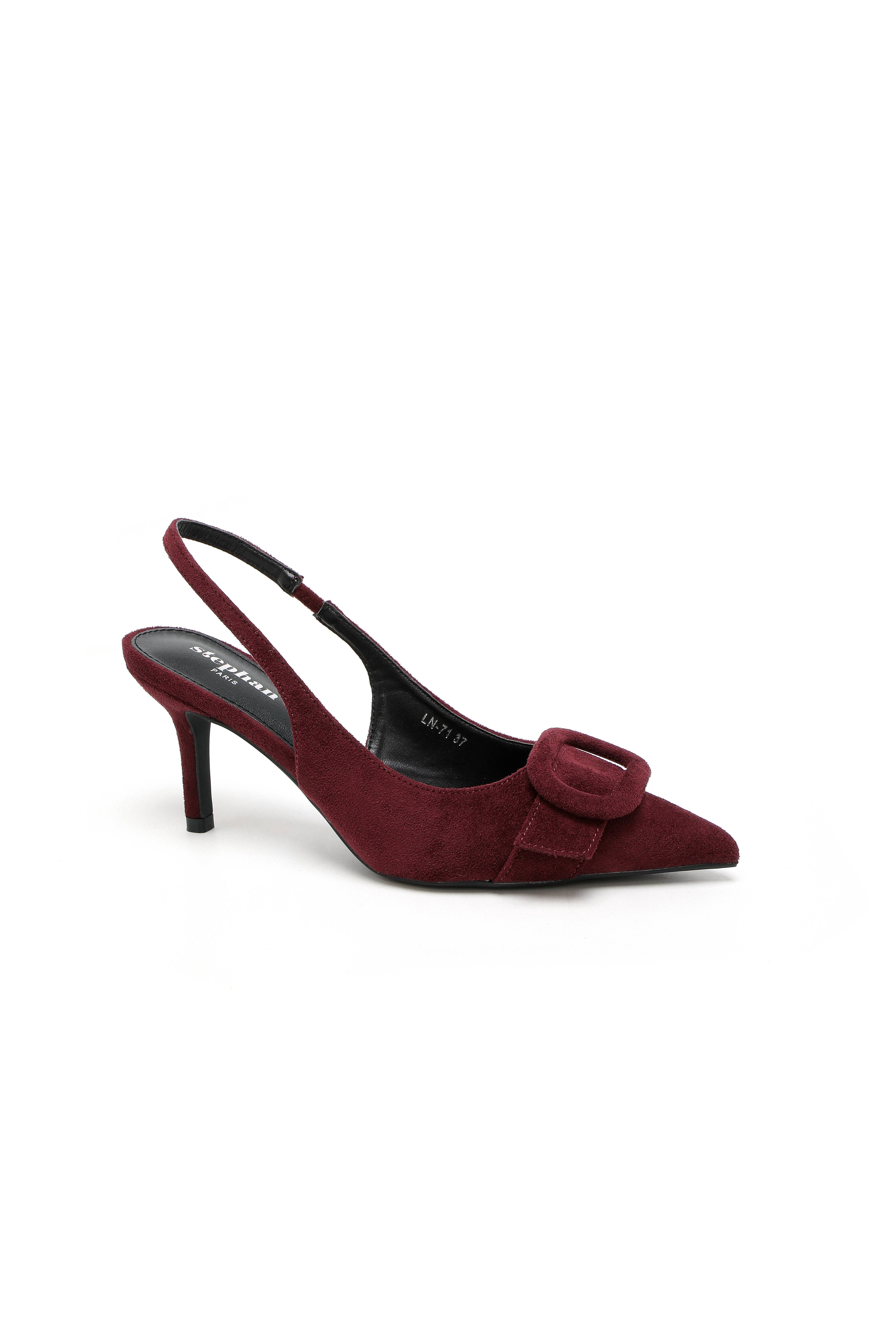 Stephan Paris - Vente Talons hauts – femme - Escarpins slingback en suédine avec boucle LN-712