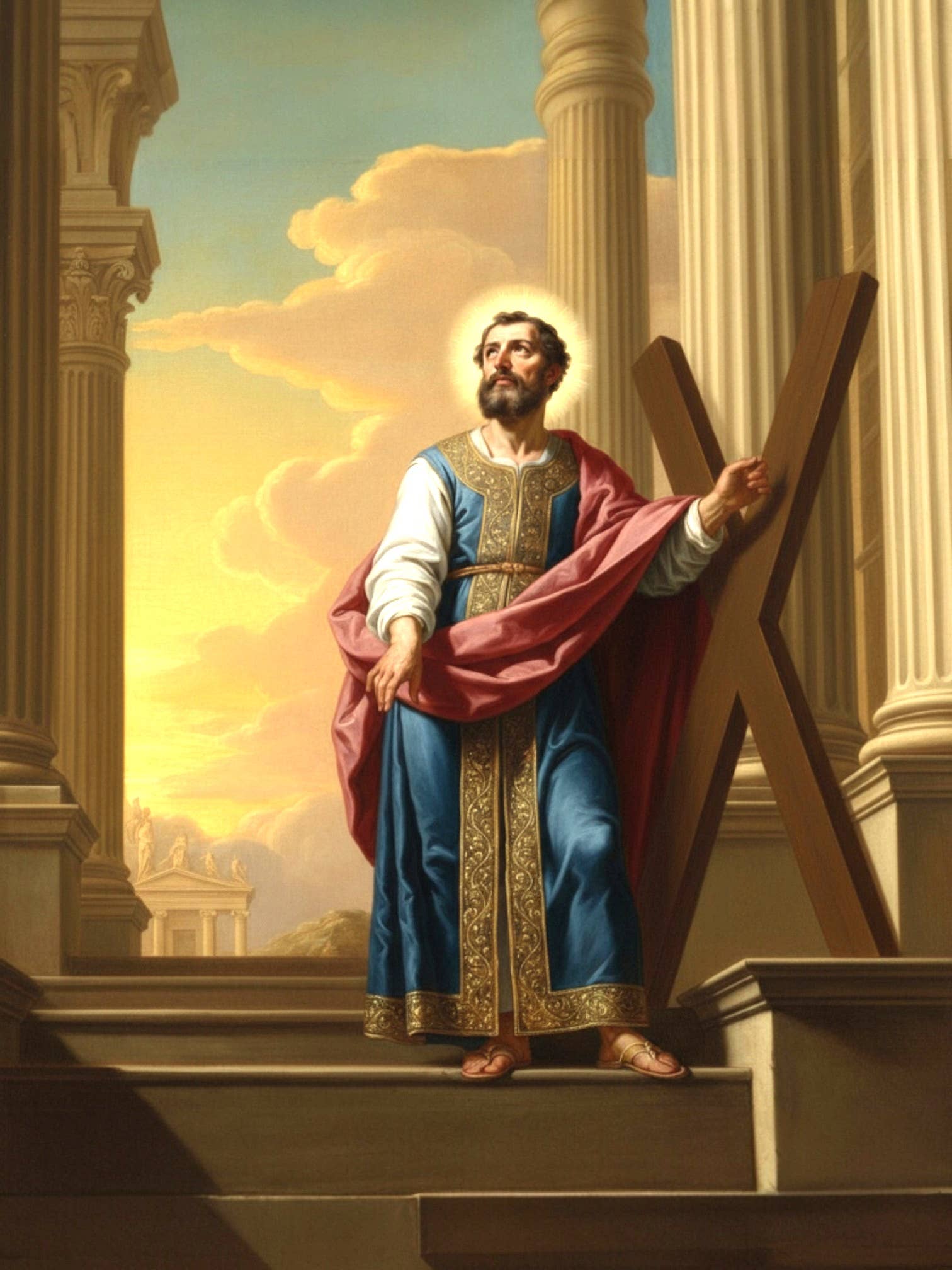 Costa Articoli Religiosi - Wholesale Schilderen/Tekenen - Schilderij van Sint-Andreas op doek in verschillende maten0