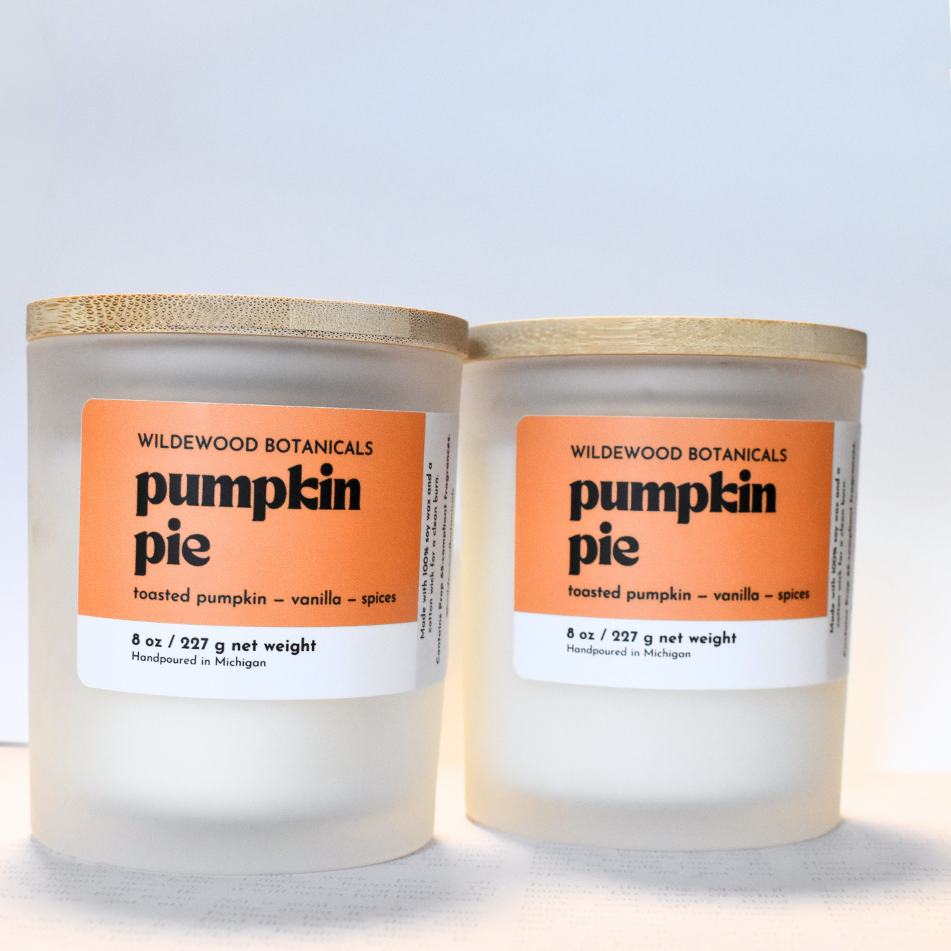 Wildewood Botanicals - Wholesale Jar/Filled Candle - Pumpkin Pie Soy Candle2