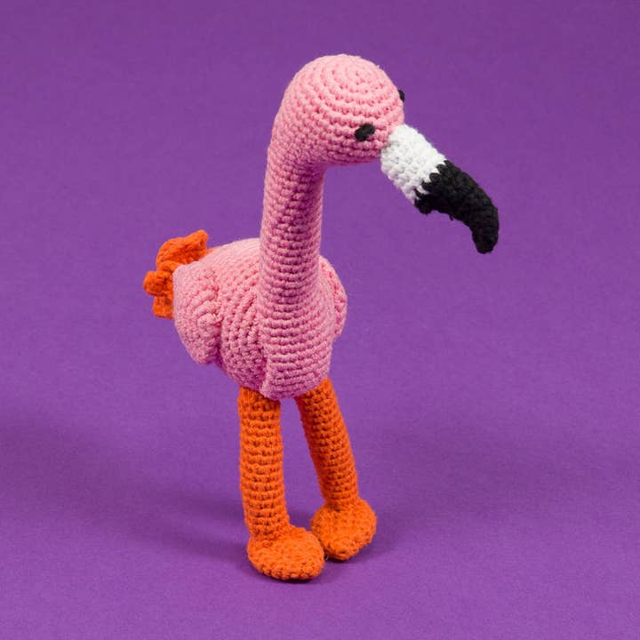 Ware of the Dog - Wholesale Pet Squeaky Toy - Dog - Hand Crochet Flamingo Dog Toy0