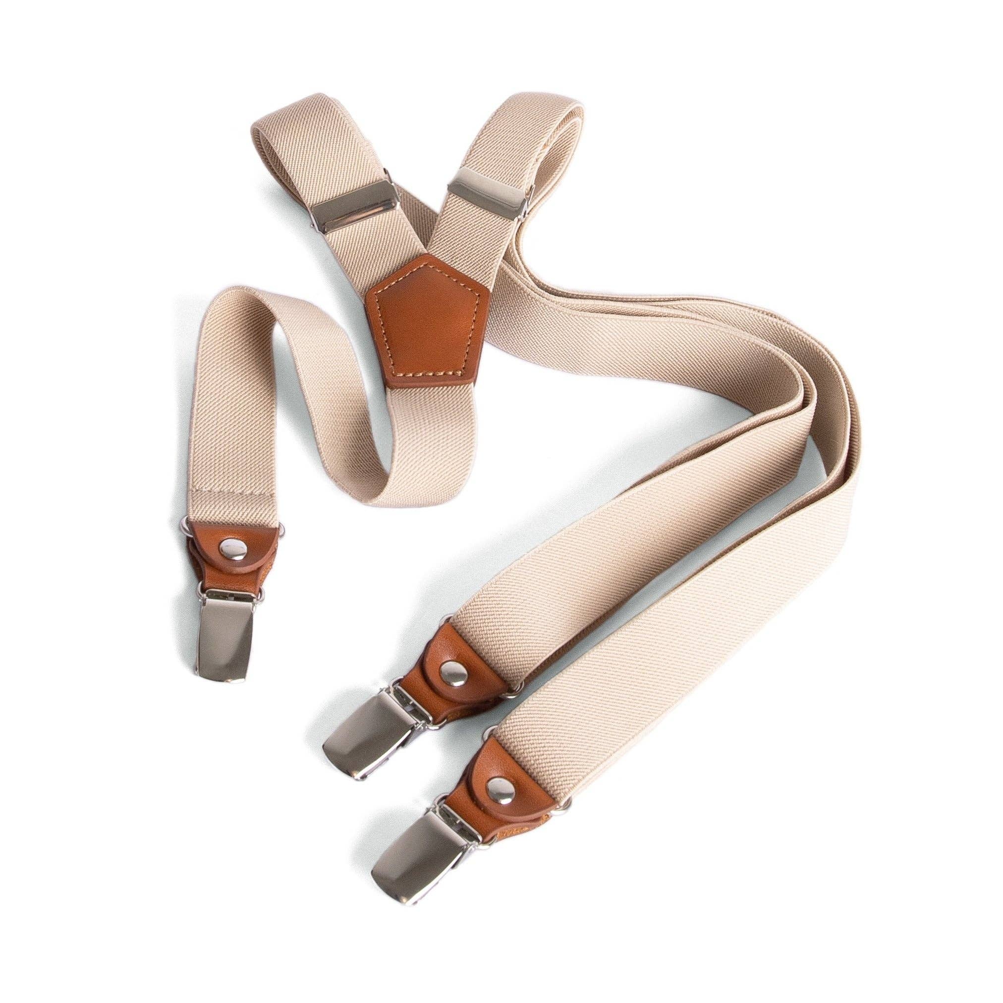 Groomsman Gear – wholesale Hängslen - Herr – Herrarnas ljusbruna khakibyxelhållare2