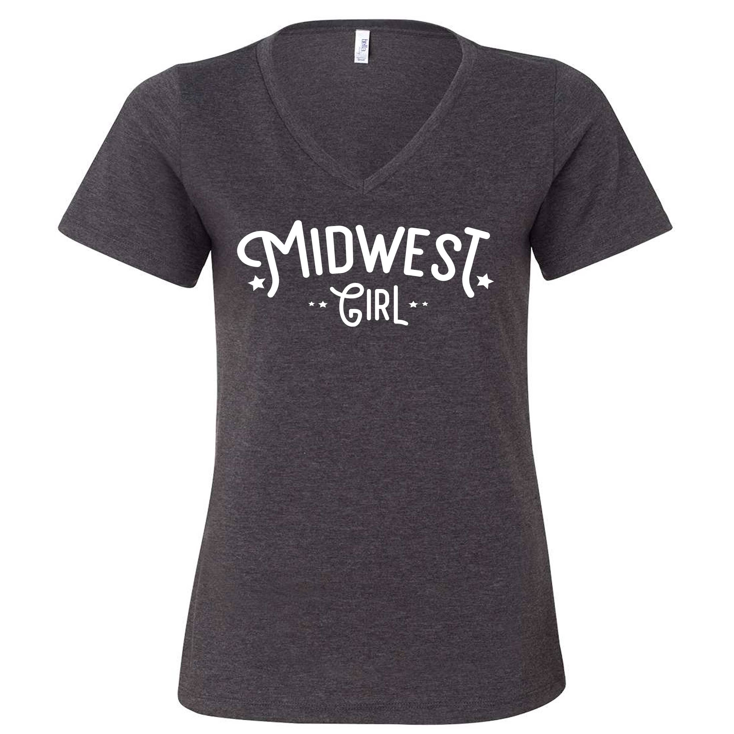 Wi-Wear - Wholesale Screen Printed T-Shirt - Women's - Midwest Girl V-Neck T-Shirt0
