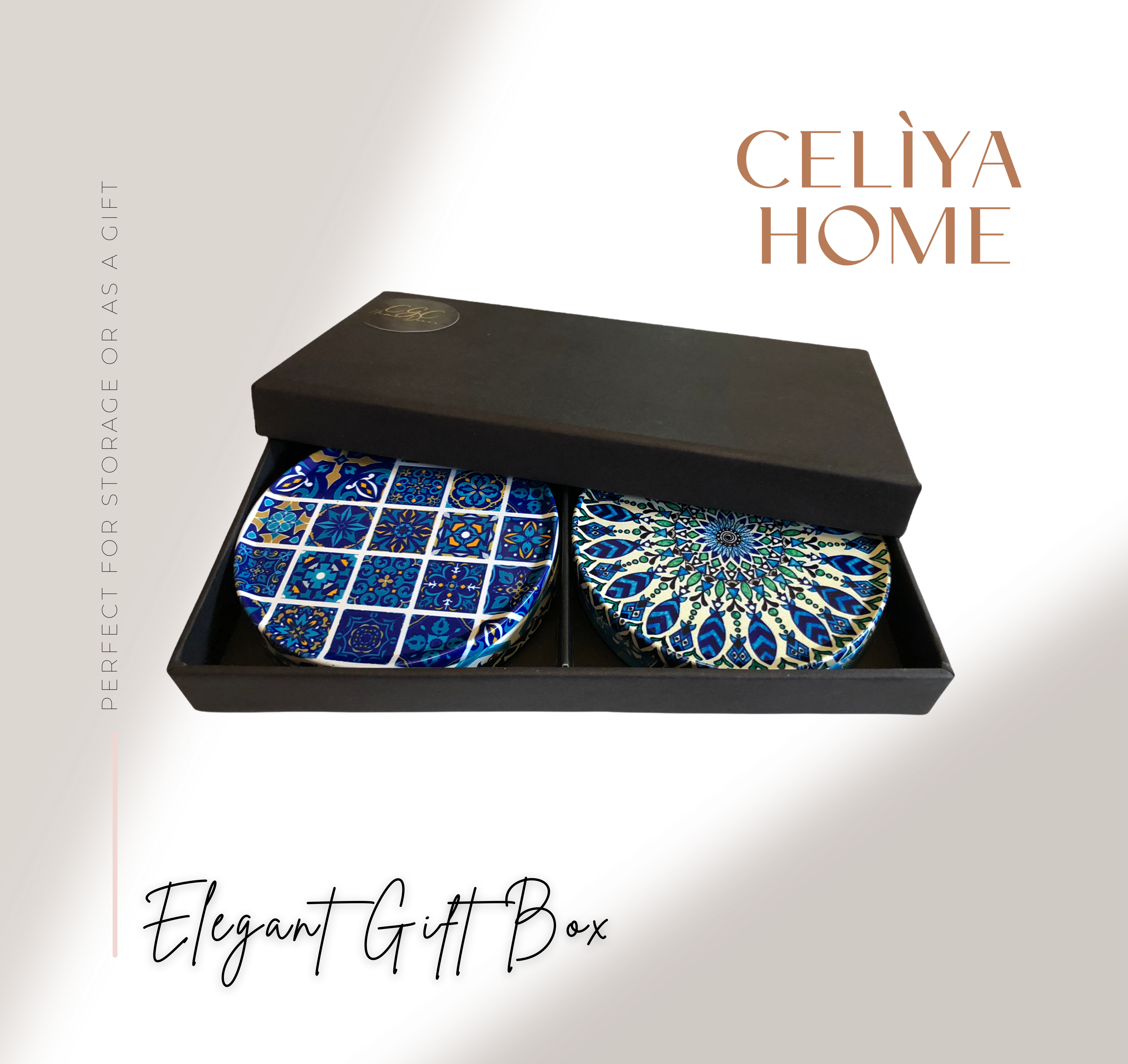 CELIYA HOME - Wholesale Onderzetters - Set van 6 onderzetters met mediterraan tegelontwerp5
