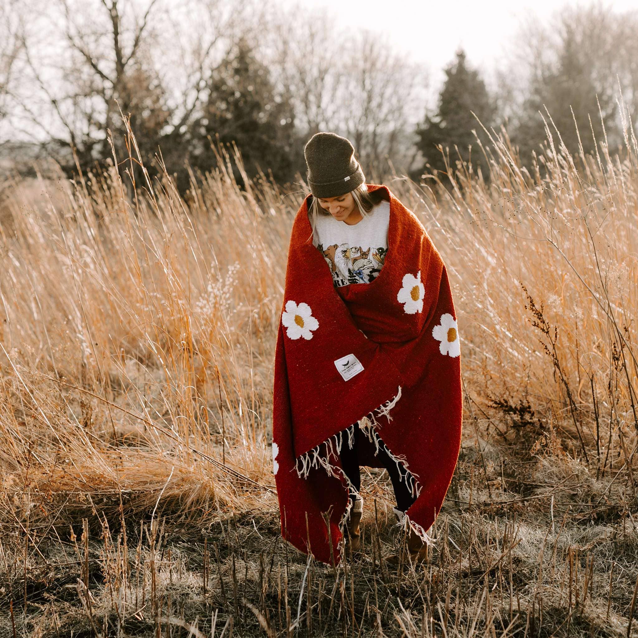 Rouille Plaid Tissé à la Main | Lazy Daisy en vente sur Faire8