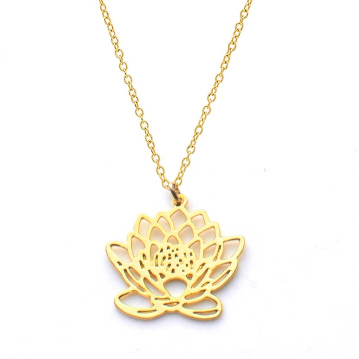 July Birth Flower Necklace - Water Lily for wholesale by Brevity.