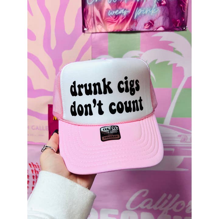Happy Hour - Wholesale Trucker Hat - Women's - Drunk Cigs Don't Count - Trucker Hat
