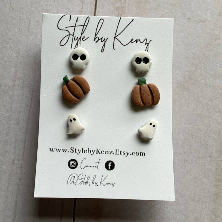 Style by Kenz - Wholesale Jewelry Set - Mini Fall Stud Pack, Halloween Stud Pack,0