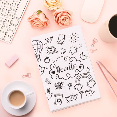 Doodle A6 Covered Notepad for wholesale by The Persnickety Co