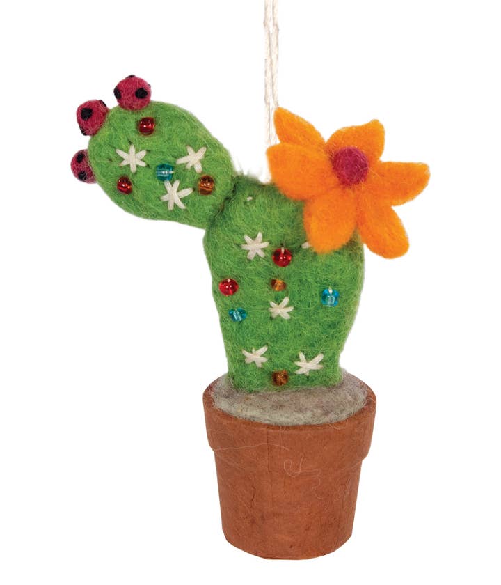 Prickly Pear Cactus Ornament for wholesale by dZi Handmade