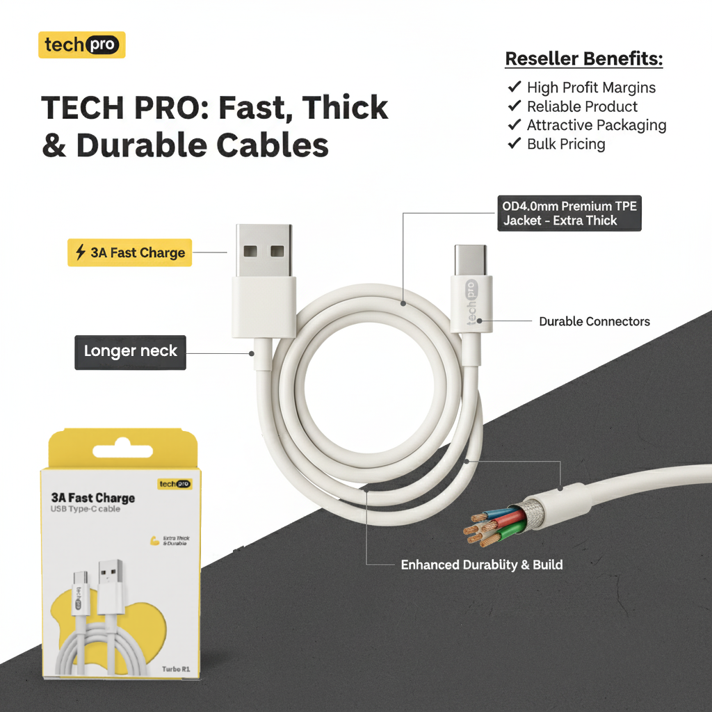 Rite Distribution - Wholesale Charging Cable - 3ft USB Type-C Cable in Retail Box3