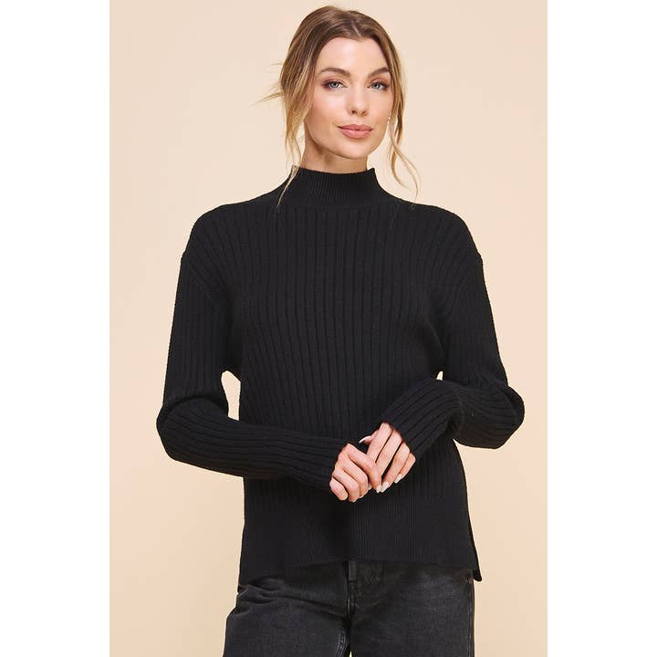 Jersey cómodo con cuello redondo acanalado para venta al por mayor de Allie Rose