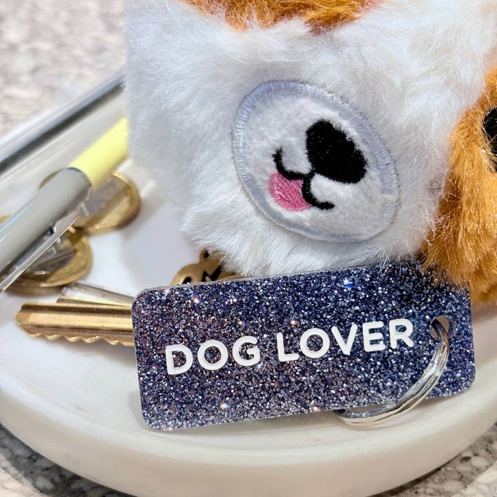 DOG LOVER Portachiavi con paillettes Più amore per la vendita all'ingrosso da parte di Plus de Love