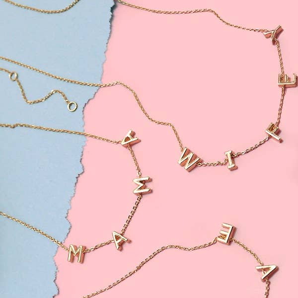 JOSSLYN by wall to wall - Wholesale Pendant/Charm Necklace - MAMA, WIFEY, LOVE NECKLACE | 52N3010601