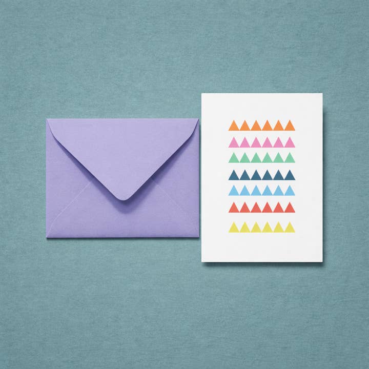 Hverdag Kort & Kuvert – "Fest!" (Flerfarvede Trekantsflag) for engroshandel hos Karte Design Berlin