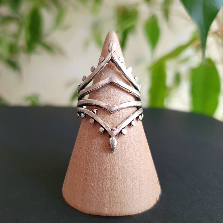 Kaali Boutique - Wholesale Band/Stacked Ring - Ethnic Silver Ring / Boho / Ethnic / Rustic / Festival / Bohemian / Hippie / Gypsy / Psy / Thumb / Psy / Tribal ring1