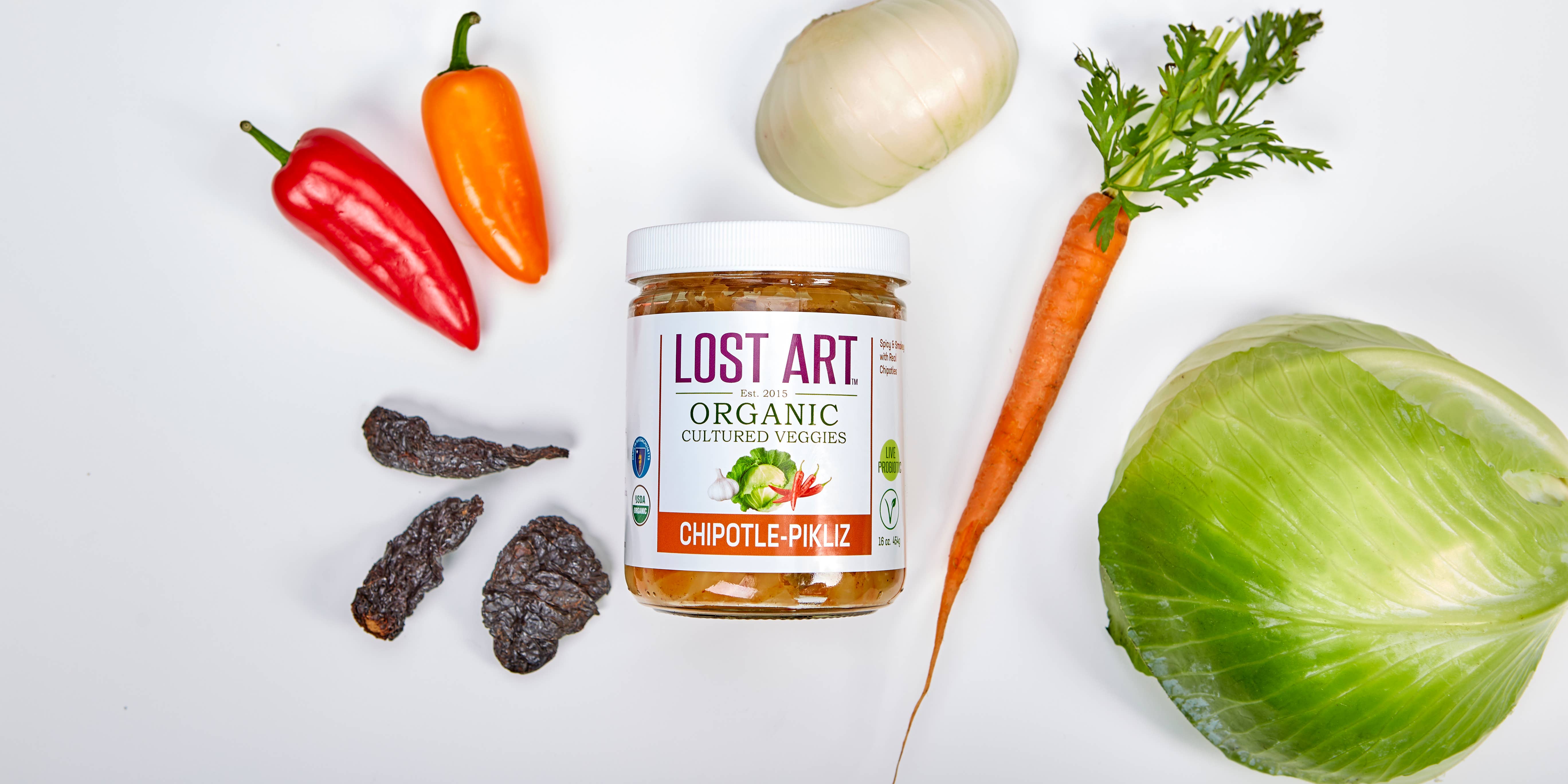 Lost Art Cultured Foods - Wholesale Pickled Vegetables - Chipotle-Kraut (Organic/Kosher)1