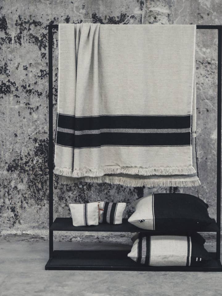 Plaid Marshall a righe multiple 140x220 cm per la vendita all'ingrosso da parte di Libeco Home