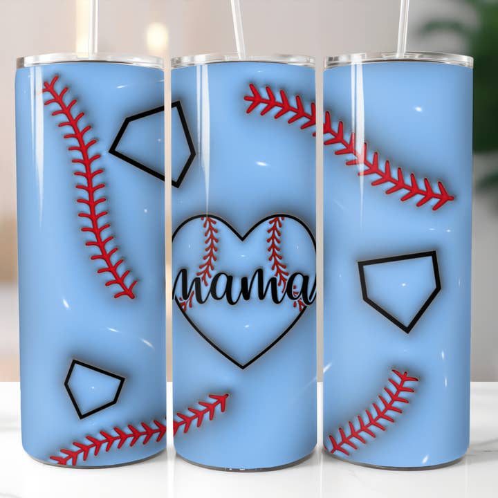 3D Baseball Mama for wholesale by Triple D's Tumblers n More