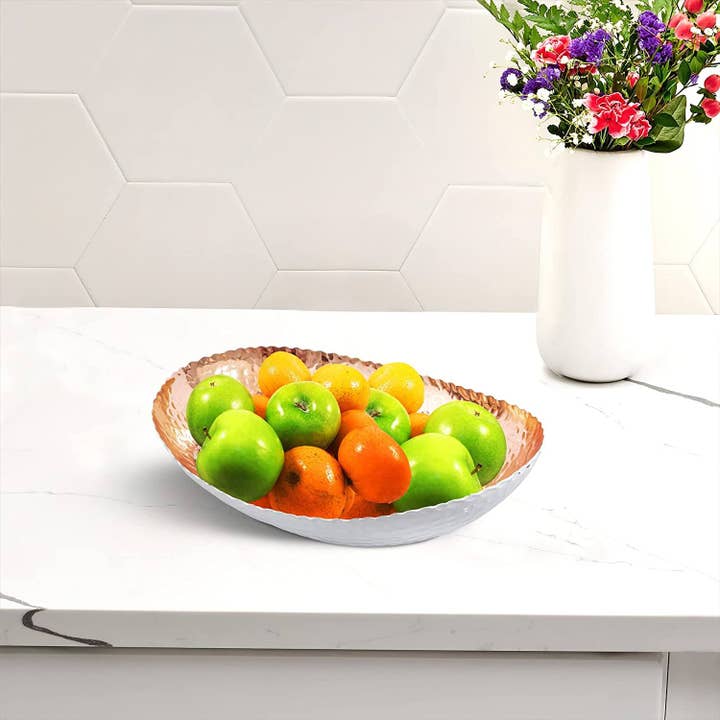 Monarch Abode - Wholesale Decorative Plate/Dish/Bowl - Hand Hammered Modern Decorative Bowl 12.75 x 8.75 inch6