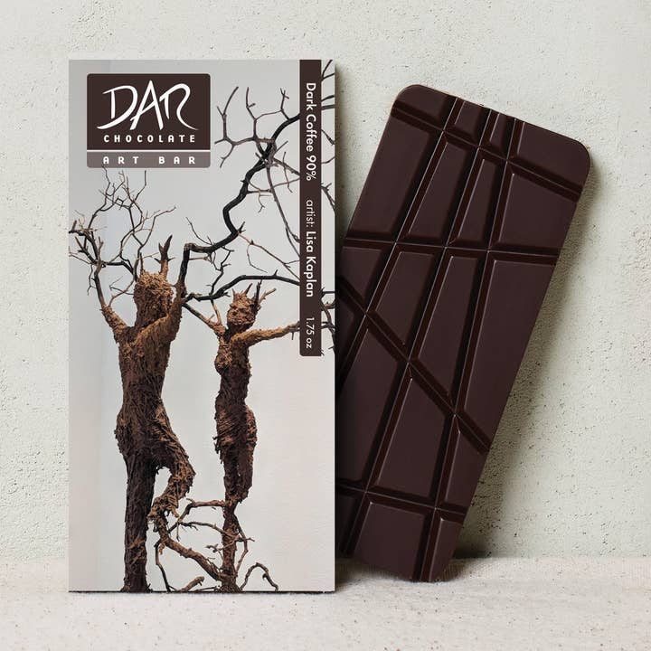 Dar Chocolate – wholesale Chocolate bar – Art Bars! Dark Coffee 90% Chocolate Bar Organic Vegan0