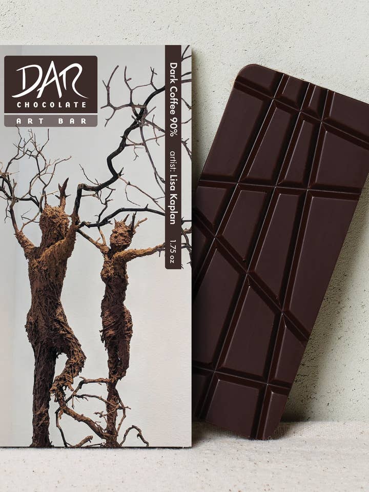 Art Bars! Dark Coffee 90% Chocolate Bar Organic Vegan for wholesale by Dar Chocolate