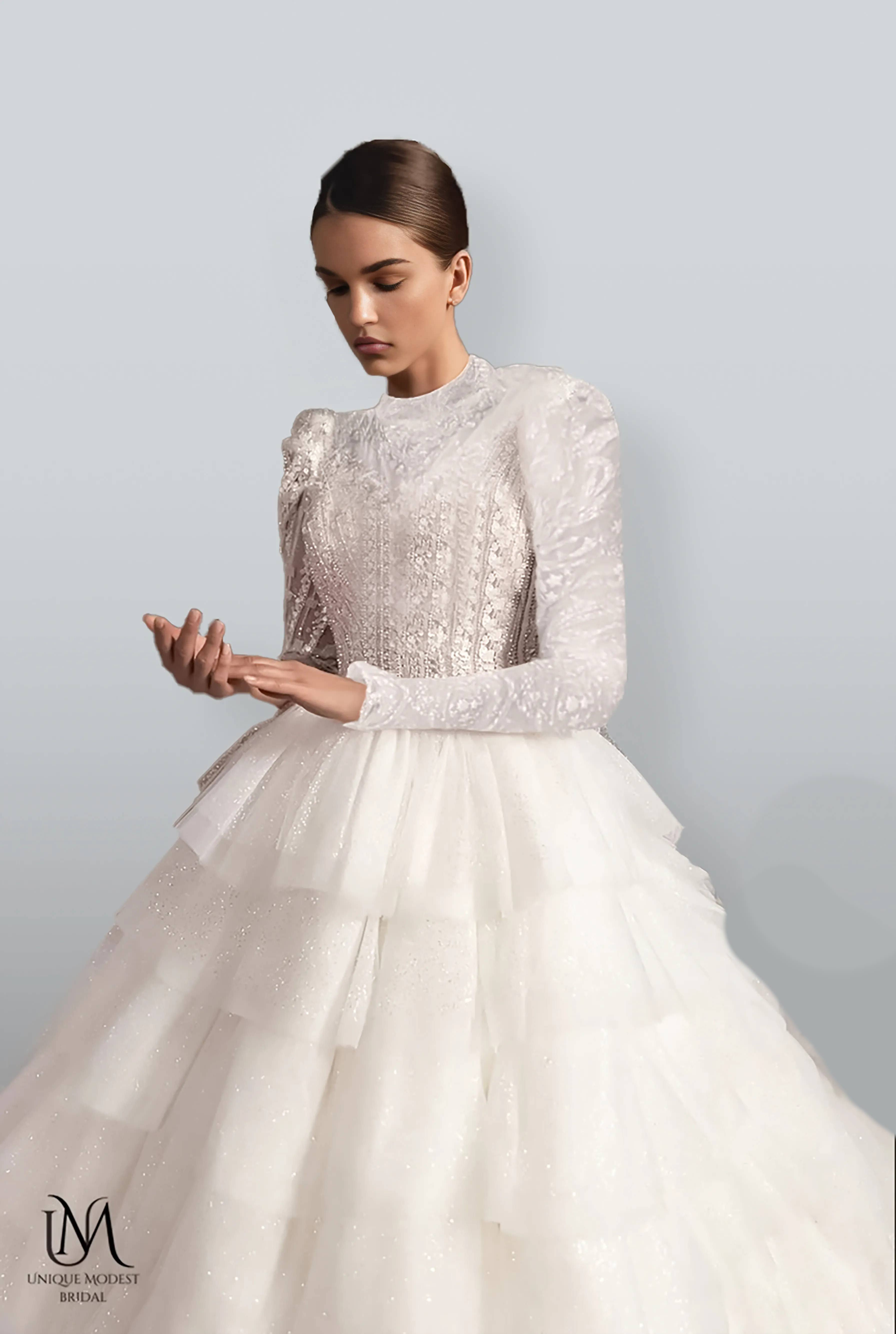 Unique Modest Bridal - Wholesale Gown - Women's - Splendora - Stunning Ball Gown Modest Wedding Dress2