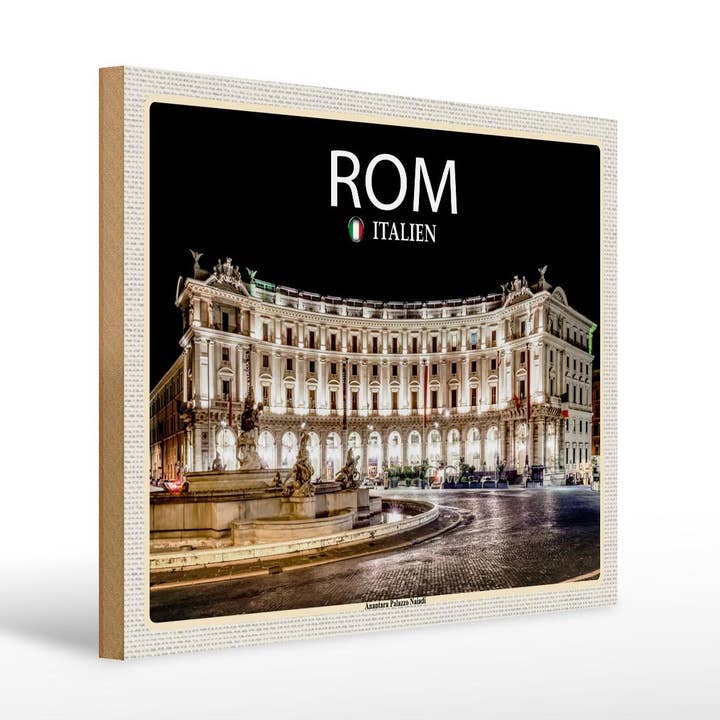 Träskylt resa Italien Rom Anantara Palazzo Naiadi 40x30cm för wholesale av Femer