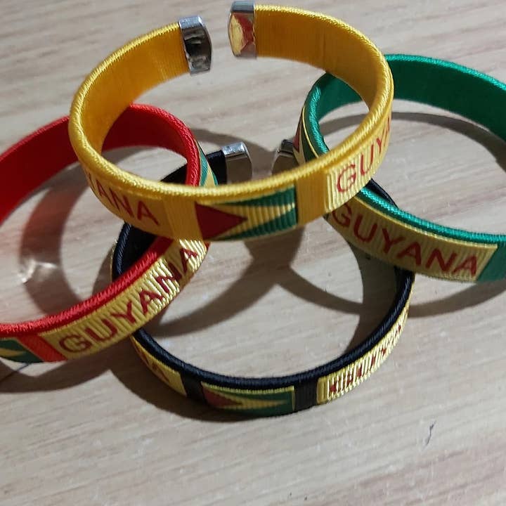 Guyanese Swag - Wholesale Woven/Braided Bracelet - Guyana Flag C bracelet