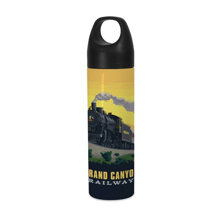 Grand Canyon Railway Steam Engine Water Bottle - 18.8 oz for wholesale by Tourist Courts