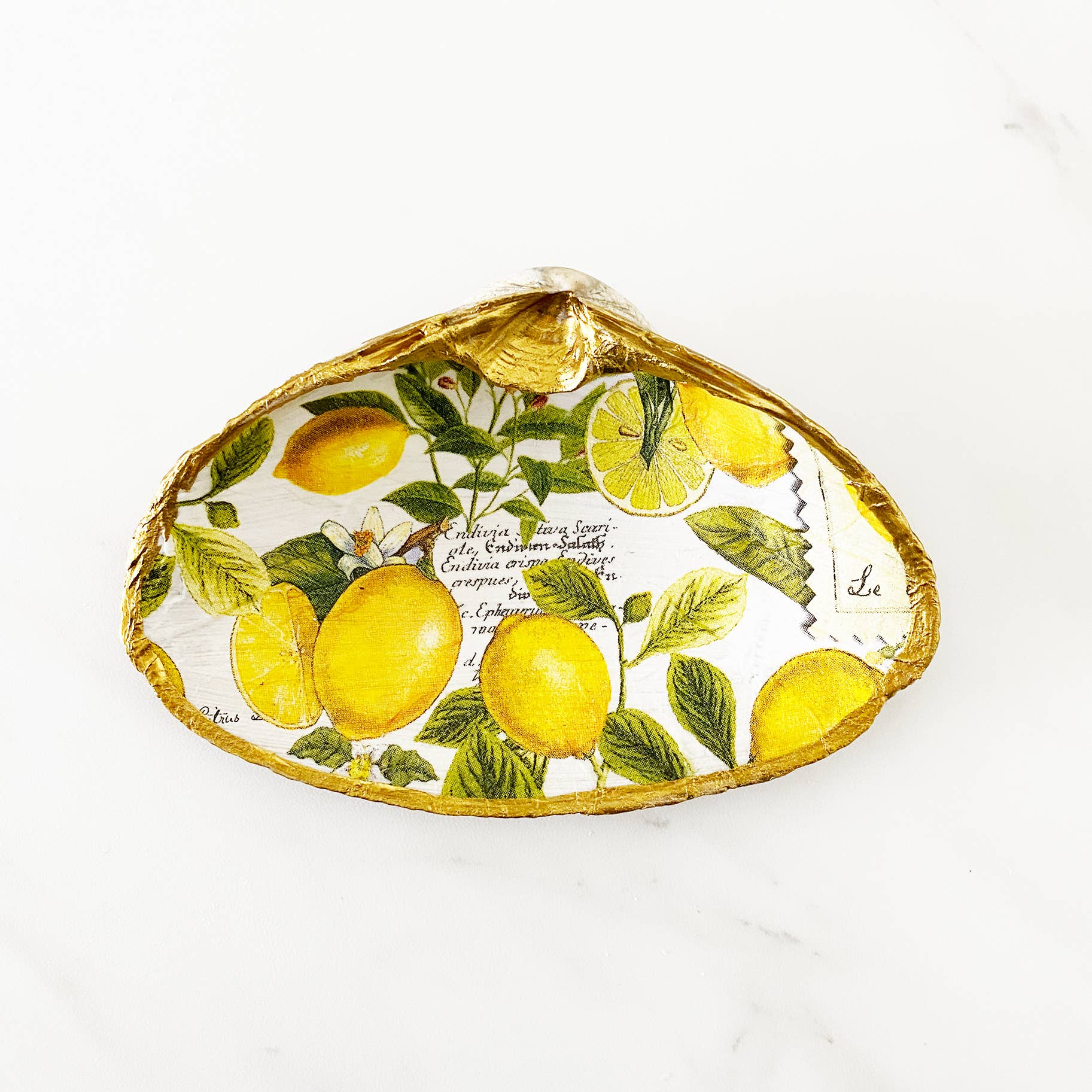 Adori Designs - Wholesale Jewelry Dish - Lemon Yellow Clam Shell Trinket Dish1