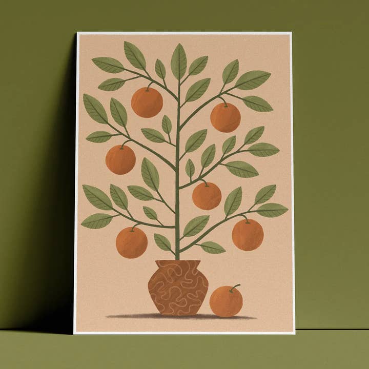 Orange Tree A4/A5 Print for wholesale by Clare Lewis Illustration