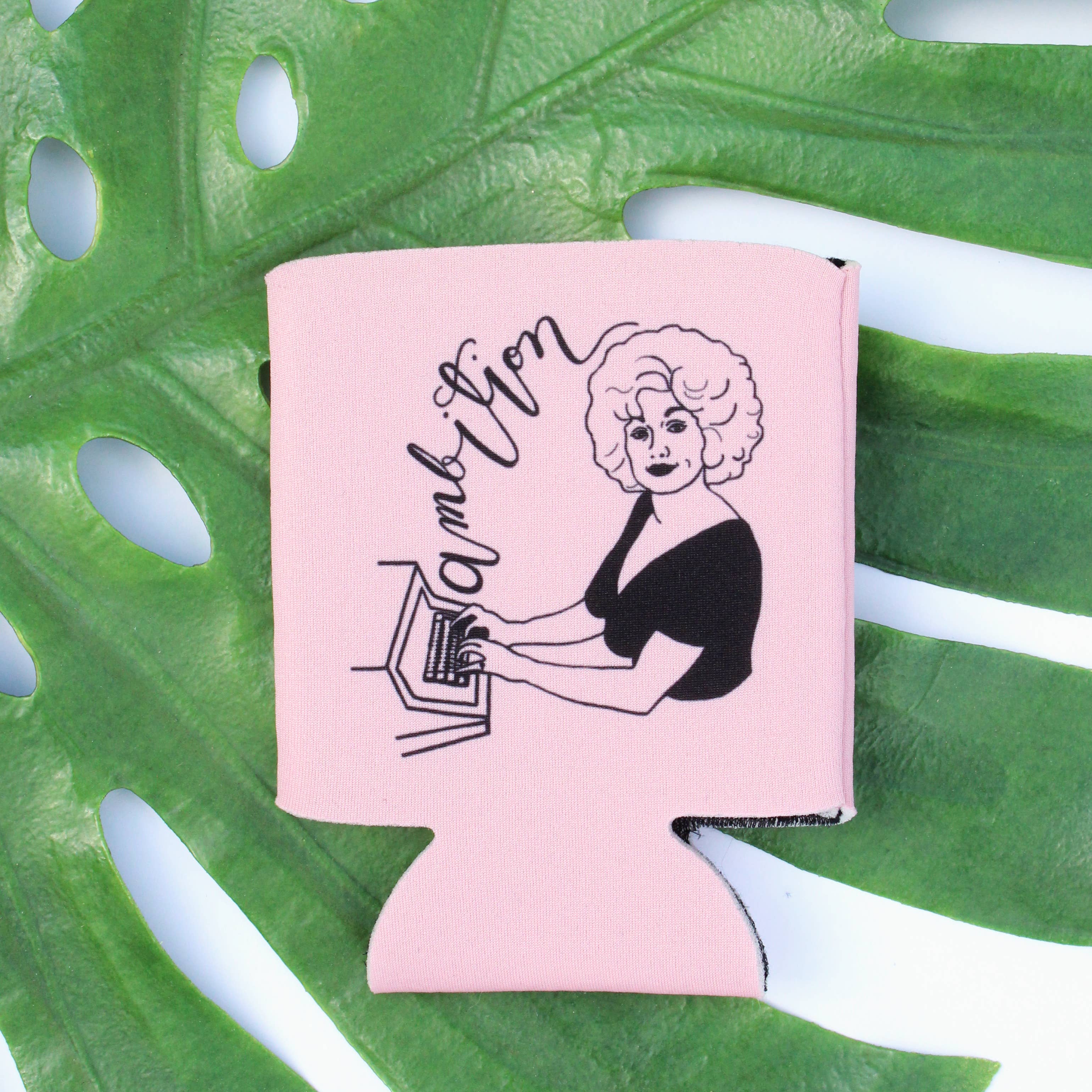 Guy Piper Handmade - Wholesale Drink Huggers & Koozies - Pink Dolly Parton Can Cooler0