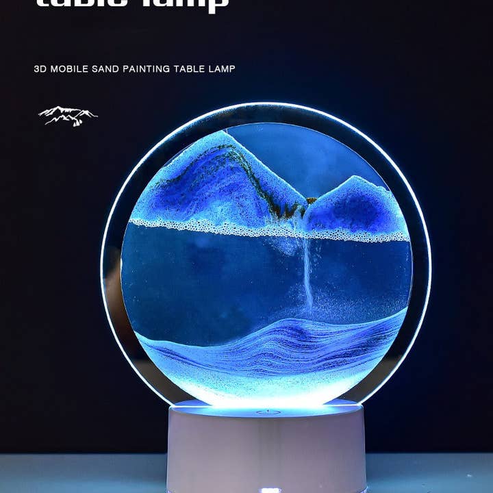 VIGOR – wholesale Accent-/skrivbordslampa – Rörlig sandmålning Timglas Sandscape 3D Led Bordslampa I24
