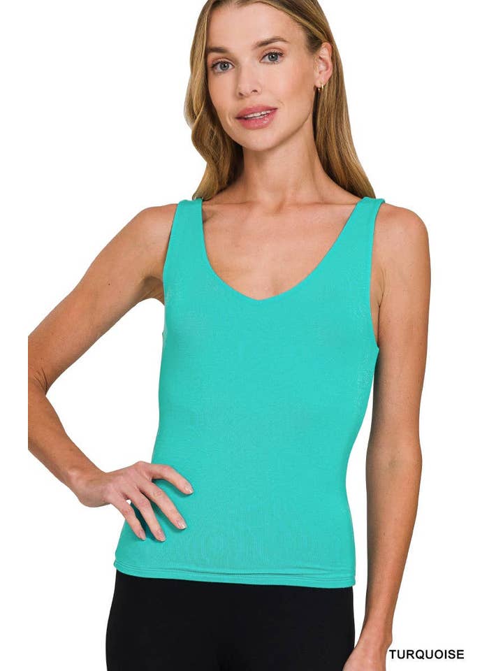 Vanilla Monkey - Wholesale Tank Top - Women's - Rayon Double Layered V-neck Tank Top4